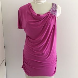 Pretty in pink stylish top w/ beaded strap